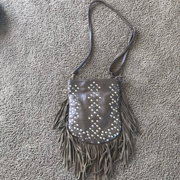 unknown Handbags - Leather fringe crossbody purse, EUC